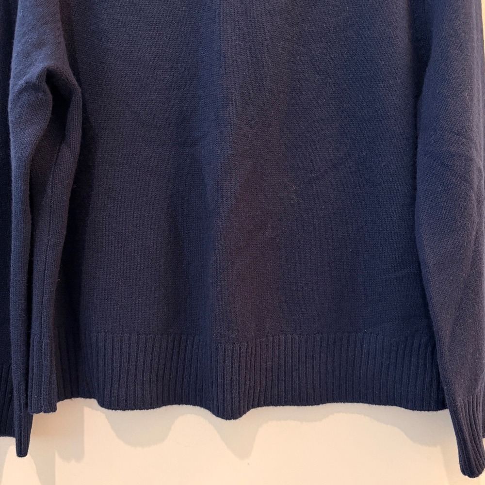 Quince Mongolian Cashmere Oversized Crewneck Sweater Navy Small NWOT - Picture 5 of 12